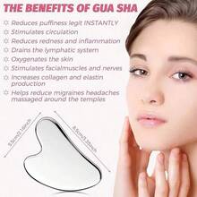 Stainless Steel Heart-Shaped Gua Sha Board, Facial Massage Scraping Tool, Suitable For Skincare, Anti-Wrinkle Care And Facial Beauty Massage, Can Tighten Skin And Brighten Complexion. - Multicolor - View 6