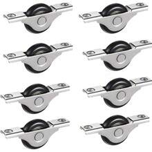 4/8pcs Heavy-Duty Metal Sliding Door Rail Kits With 4 Black Plastic Wheels - Easy-Glide Cabinet Door Fittings For Smooth Sliding, Durable Hardware For Home & Commercial Use - Silver - View 8