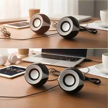 Mini Portable Speaker With 5W Power, USB And P2 Connection, Frequency Response From 100Hz To 20KHz, Compact Design For PC And Notebook Computers - Black - View 4