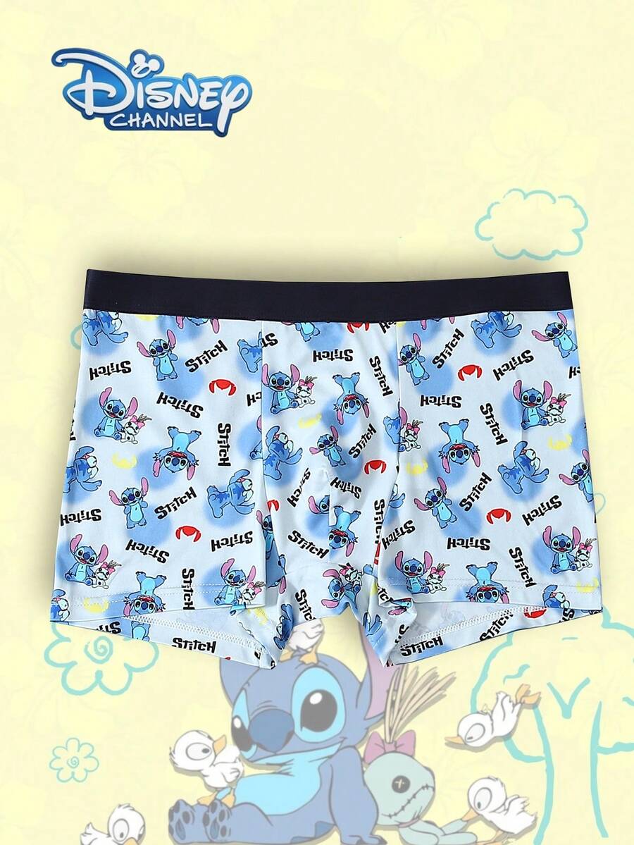 1pc Disney Cartoon Print Underwear-Soft-Comfortable, Letter Elastic Waistband, Casual Men's Underwear - Multicolor - View 1