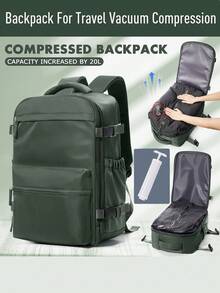 Floless Travel Vacuum Compression Laptop Backpack, Meets Airline Transport Standards, Unisex, Vacuum Travel Backpack, Can Fit Clothes, 14-Inch Laptop Business Computer Backpack. Note: The Vacuum Sealed Compartment Uses An Airtight Zipper, Which Is Very Tight And Requires Force To Open. The New And Old Versions Of The Packaging Will Be Dispatched Randomly. The New Version Includes The Exhaust Cylinder Accessories, While The Old Version Does Not. - Multicolor - View 14