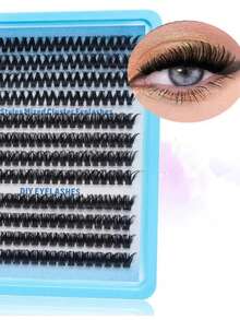 232pcs Segmented Individual Cluster False Eyelashes, Curled, Thick, Soft, Suitable For Women Party & Date, Easy To Use - D - View 2