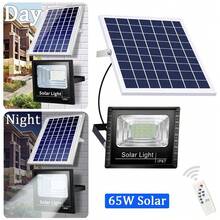 Solar Flood Light Outdoor Remote 6000K Bright White Floodlights Ip65 Waterproof Solar Power Security Light Auto On/Off Dusk To Dawnl For Yard, Gazebo, Shed, Barn. - 黑色 - 查看 1