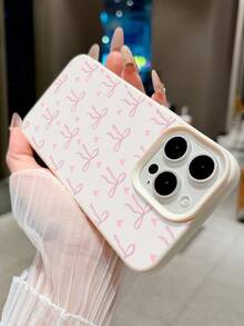 A Pink Bow And Pink Heart Pattern Full Screen Printed Phone Case With High-Quality And Simple Anti Drop, Dustproof And Waterproof Protective Cover Design, Suitable For IPhone 13/16/17/15/14/13/12/11 - Multicolor - View 5