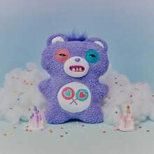 Spin Master Limited Edition FugglerXCare Bear Collab Plush Toy, 9-Inch Cheer Bear/Togetherness Bear/Grump Bear/Share Bear Soft Toy, Stuffed Animal With Human-Like Teeth, Collectible Dolls For Kids, Teens, Adults - Share Bear - View 3