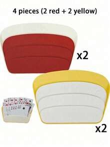 4-Piece - Playing Card Holder, Hands-Free Playing Card Holder Tray With Foldable Table Stand, Fan-Shaped 3-Tier Design, Suitable For Card Games, Poker Parties And Family Card Game Nights. - Multicolor - View 12