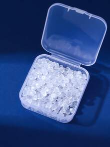 1盒透明耳钉后塞,硅胶耳钉后塞,透明橡胶耳钉后塞,带耳垫的柔软耳塞,低过敏硅胶耳钉后塞替换套装,透明硅胶圆柱耳塞饰品配件,适合女性日常佩戴(附赠透明饰品收纳盒),DIY饰品防滑硅胶耳塞,透明塑料耳钉(100个/300个/500个) - 無色 - 查看 5