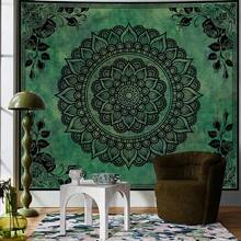 1 pieza Estética del dormitorio: Tapiz de mandala verde, tapiz decorativo floral retro hippie, tapiz de fondo artístico de plantas y flores para dormitorio y sala de estar. - Multicolor - Ver 6