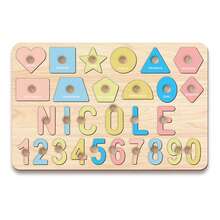 Personalized Name Puzzle, Baby Name Puzzle, Early Educational Toy For Baby Boys Or Girls, 3D Letter Puzzle Toy, Wooden Letter Puzzle, Easter, Halloween, Thanksgiving, Christmas Gift, Baby's 1st Birthday Gift, Wooden Puzzle, Personalized Gift, Birthday Gift, Customized Wooden Puzzle Toy, Anniversary Gift, Building Block Gift Set - Pink and Blue 4 Rows - View 8