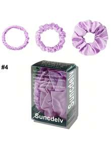 3件套100%纯真丝发圈套装，优雅简约风格，22姆米厚度，纯色发绳，高品质发圈，包含1厘米/2厘米/3厘米三种宽度，是节日礼物、马尾辫发圈、发绳、橡皮筋发圈的最佳选择。 - 彩色 - 查看 20