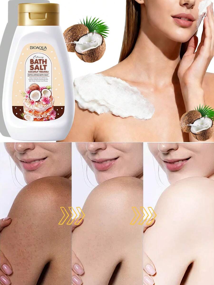 1pc Coconut Tiramisu Cake Exfoliating Bath Salt - Rose - View 1