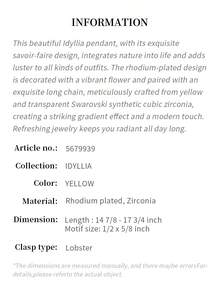 SWAROVSKI DEXTERA Beating Heart Couple Necklace Women's Collarbone Chain Fashionable High-End Luxury Versatile Pendant Women's Mother's Day Gift Christmas Gift Girlfriend Gift Birthday Gift Fashion Necklace Women's New Year Gift - Yellow - View 3