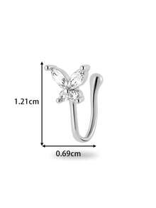 Toppiercing 1 Peça Clipe de Nariz Versátil de Moda com Zircônia Micro-Incrustada em Formato de Coração, Lua, Estrela, Flor, Anel de Nariz Falso Sem Perfuração - Multicolorido - Visão 54