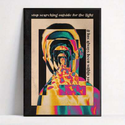 2d Flat, With Inner Frame 1 Pc Visual Hallucinations, Vibrant And Rich Colors Wooden Framed Canvas Painting Thickness 2.25cm/0.9inch High Quality Wall Art Prints Poster Direct Hanging Wall Picture Decor For Home Gifts, Living Room, Bathroom, Bedroom, Kitchen