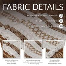1pc Bohemian Style Tassel Table Runner, Farmhouse Striped Design In Beige, Brown, Green, Made Of Polyester Macrame, Suitable For Dining Room, Bedroom, Living Room Decor, Living Room Striped Tassel Decor - Camel - View 6