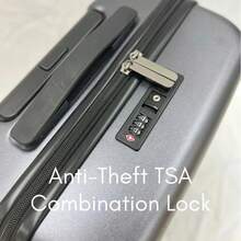 JLY 3-Piece Luggage Set Hard Shell Suitcases ABS+PC, Spinner Wheels, TSA Lock, Lightweight Travel Set - 黑色 - 查看 6