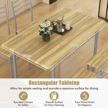 GOFLAME 5 PCS Dining Table Set Counter Height Table W/ Spacious Rectangular Tabletop - Beech - View 9