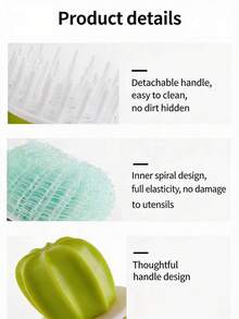 1pc Cactus Shaped Kitchen Cleaning Brush, Creative Potted Plant Scrub Brush With Handle, Nano Cleaning Ball Decontamination Tool, Suitable For Cleaning Dishes, Pots, Bowls, Cups - Multicolor - View 10