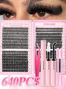 600Pcs Lash Extension Kit, Individual Lashes Clusters Kit D Curl Eyelash Extension Kit, 9-16mm Mixed Length Lashes, High-Quality Cluster Lashes With Bond And Seal, Tweezer & Brush, Lightweight, Waterproof, Beginner-Friendly, Ideal For Salon Use, Daily Wear, Glam & Travel Looks - Multicolor - View 13