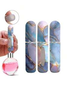 2/4/5pcs Floral Pendant Perfume Spray Bottle, Marble Flower Pattern Perfume Bottle With Key Chain, Women's Crossbody Bag, Handbag Decorative Pendant, Mini Perfume Dispensing Tool, Birthday Gifts For Family And Friends, Holiday Gifts, Portable For Travel 5ML - 多色 3 - 查看 6