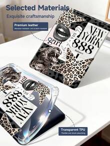 The Pattern Of Leopard-Print Stars Tablet Case Compatible With IPad Air 11-Inch M3 2025 / M2 2024, IPad Air 5th Generation 2022 , IPad (A16) 11 Inch 11th Generation 2025,Compatible With Samsung Galaxy Tab,Kindle Paperwhite 12th Gen 2024, Clear Back ,Fashion Pattern Protective Case,Automatic Sleep And Wake-Up Function, Airbag Protection, Suitable For Gifts And Office Use - Multicolor - View 11