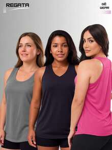 Women's Dry Fit Tank Top For Gym And Workout - 黑色 - 查看 3