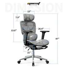 Office Chair With 3D Adjustable Lumbar SupportErgonomic Computer Chair Adjustable Headrest And Armrests 400lbs Capacity Tilt-Swivel Premium Mesh Desk Chair For Office Home And Gaming Grey - Grey - View 3
