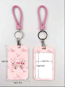 1pc ABS Pink Rope Cherry Bow Pattern Fashion Keychain Pendant, Bag Charm, Student Bus Protector - Multicolor - View 7