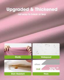 Premium Thickened Disposable Tablecloth Rectangle 54" X 108", Waterproof Oil-Proof Plastic Table Cover, Easy Cleanup Party Supplies For Dining, Camping, Holiday & Outdoor Events - Available In 2-12 Packs - 粉色 - 查看 3