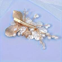 1 pieza Elegante Pinza de Cabello de Plástico ABS, Accesorio de Cabello para Novia y Boda, para Todas las Estaciones - Dorado - Ver 6