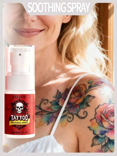 EELHOE 30毫升纹身护理喷雾，温和保湿配方，滋养纹身后肌肤。这款清爽保湿喷雾适合纹身后护理。小巧便携，方便日常使用。