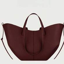 New Cyme Polingen Leather Tote Bag, Large Capacity, Ideal For Everyday Travel.