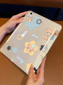 Designed With Soft Cute Bears Paired With Dreamy Star Elements, This Star Bear Tablet Case Features A Soft And Fresh Overall Color Palette, Brimming With A Fairy-Tale Healing Vibe. Cute Patterns Are Matched With A Slim Protective Structure, Instantly Endowing Your Device With A Sweet And Gentle Temperament, Making It A Lovely Companion In Daily Study And Life. - Multicolor - View 4