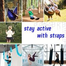 2 件装重型黑色吊床吊带套装，带安全锁 - 适用于户外露营、秋千吊床和游乐园的吊床配件 - 黑色 - 查看 7