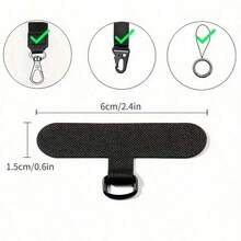 10pcs Universal Phone Lanyard, 2.4 Inch, Durable Nylon Detachable Hanging Strap With Card Pad, Smartphone Wristband Tether Pad - Multicolor - View 3