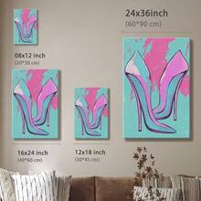 1pc Mexico Wall Art, Winter Wall Art, Christmas Decorations Wooden Framed Wall Art, Wrapped Canvas Vintage Prints Poster, High Heels, Pink Shoes, White Dots - Modern, Modern, Artistic, Bold Colors Style, Perfect Gift Decor, Wall Art for Living Room Bedroom Office, Hanging Hardware Included - Wrapped Framed Canvas, Vertical - Lienzo enmarcado - Ver 10