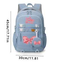 Cute Bow Lightweight Backpack For Girls, Fashion Casual Travel Bag, Ergonomic Design School Bag, Handbag, Back To School Daypack, Large Capacity Multi-Layer Pencil Case, Back To School Stationery, Office Supplies, Valentine's Day Gift - Multicolor - View 10