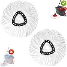 2Pack Spin Mop Replacement Heads,Spinning Mop Replace Head For Easy Wring Mop, 100% Microfiber Mop Head Replacement Compatible With Triangle Spin Mop Refill For Floor Cleaning,White - ColorA - 查看 1