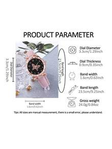 5pcs/Set Casual Fashionable Pink Butterfly Shell Design Children's Quartz Watch With Butterfly Bracelet, Necklace And Earring Set, Best Gift Choice