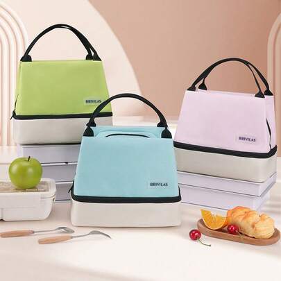 1pc New Dopamine Large Capacity Double Lunch Bag Waterproof Portable Lunch Box Bag Cationic Large Insulated Bag Ice Bag Thickened Picnic Bag Thermal Cooler Lunch Box Bag Picnic Travel Outdoor Summer Beach Women's Picnic Bag Thermal Lunch Bag Multi-Functional Picnic Bag Commuter Bento Bag Lunchbox Lunch Bag Women School Teacher Camping Back To School Cooler Bag Classroom Kitchen Insulated Lunch Bag,Travel Essentials