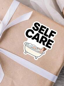 1pc SELF CARE Funny Sticker – Playful Reminder Quote Sticker, Fun Stickers For Mental Wellness Vibes, Perfect For Laptop, Water Bottle, Phone Case, Journal, Planner And Daily Motivation Decor - Multicolor - View 10