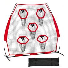 7 X 7 Ft Football Trainer Throwing Net, Training Throwing Target Practice Net With 5 Target Pockets, Knotless Net Includes Straps And Portable Carry Case, Improve QB Throwing Accuracy, Red - 7*7 Ft 5-hole Red - View 8