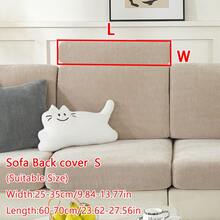 1pc Four Seasons Universal Plain Chenille Jacquard Non-Slip Sofa Seat Cushion Cover. Simple And Modern Style, Soft And Skin-Friendly, Pet-Proof And Elastic Sofa Cover. Suitable For Living Room L-Shaped Combination Sofa, 1/2/3/4 Seat Sofa. - Khaki - View 14
