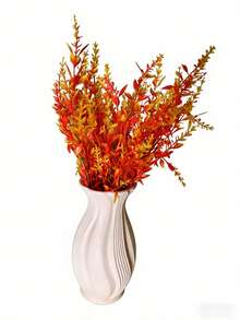 家居鲜花仿真植物花瓶套装，水培花卉艺术花瓶，仿陶瓷花瓶，装饰塑料白色纹理花瓶，灰白双色花瓶，波纹花瓶，优雅漩涡设计，完美适用于水培花瓶、客厅咖啡桌装饰花瓶、桌面摆件、现代花瓶 - 彩色 - 查看 7