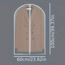 1/5pcs Transparent Dust Cover Garment Bags, Plastic Hanging Wardrobe Bags For Dresses, Coats - Multicolor - View 11