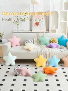 Valentine's Day Decorative Pillow Adorable Star-Shaped Plush Pillow Soft Faux Rabbit Fur Pillow For Sofa, Bedroom, And Living Room Valentine's Day And New Year Home Decor, Valentine's Day Gift For Your Loved One - White - View 5