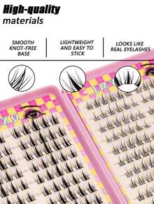 32OPCS/C Curl Cluster Lashes ,Manga Wimper Clusters,Individual Natural Long Synthetic Faux Mink Volume Wispy Short Long Reusable,False Eyelash Clusters Individual Lashes Lash Extensions Lash Clusters,For Home Party, Halloween,Valentine's Day, Traveling, Photoshoot, Festivals Makeup,Christma - 粉色 - 查看 4