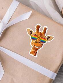 3/1pc Giraffe Wearing Sunglasses Sticker - Fun Sticker, Suitable For Laptop, Water Bottle, Etc.! A Perfect Gift For Animal Lovers, Teenagers, And Nature Enthusiasts. - Multicolor - View 10