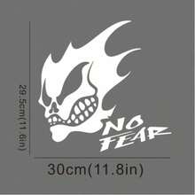 No Fear Skull & Flame Car Sticker | Stick Your Boldness On Your Car! Instantly Boost Attention! Waterproof, UV-Resistant, Personalized Car Decal - A - View 11