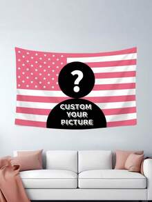 1pc Personalized Photo Wall Hanging - Vibrant Printing Craft, Customized Design For Unique Gifts - Celebrate Anniversaries, Birthdays, Weddings And More Occasions, Fashionable Home Decor, Room Flag, Suitable For Anniversary, Valentine's Day, Birthday, Youth Festival, Wedding, Christmas, And Housewarming Decoration In Living Room, Bedroom, Bathroom, And Tea Room. Seasonal Selection, Autumn Home Renewal, Scandinavian Style Cozy Home, Winter Elegance, Autumn Decor, Warm Atmosphere - Multicolor - View 8